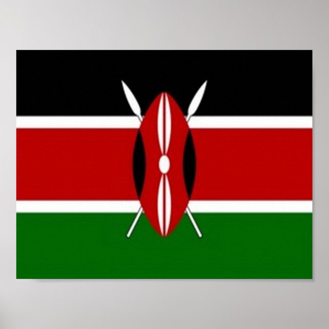 Poster Kenya - Drapeau - (Devant)