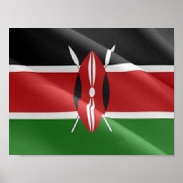 Poster Kenya - Drapeau d'agitation - (Devant)