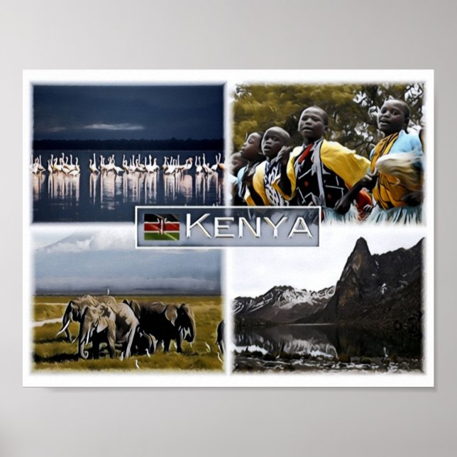 Poster Kenya - Mosaic - (Devant)