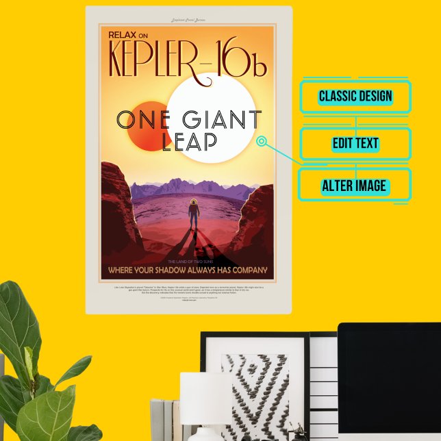 Poster Kepler-16b - Tourisme spatial (Please enjoy our design and see the others in the collection.)