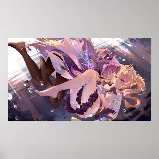 Poster Keqing et Barbara Genshin Impact (Devant)