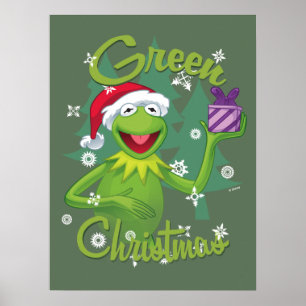 Poster Kermit la grenouille   Noël vert