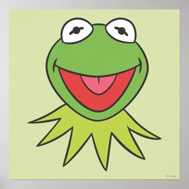 Poster Kermit la tête de dessin de la grenouille (Devant)