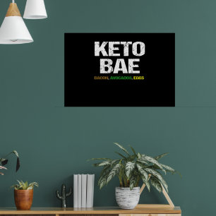 Poster Keto Bae Bacon Avocados Oeufs Diet Cadeau Ketogéni
