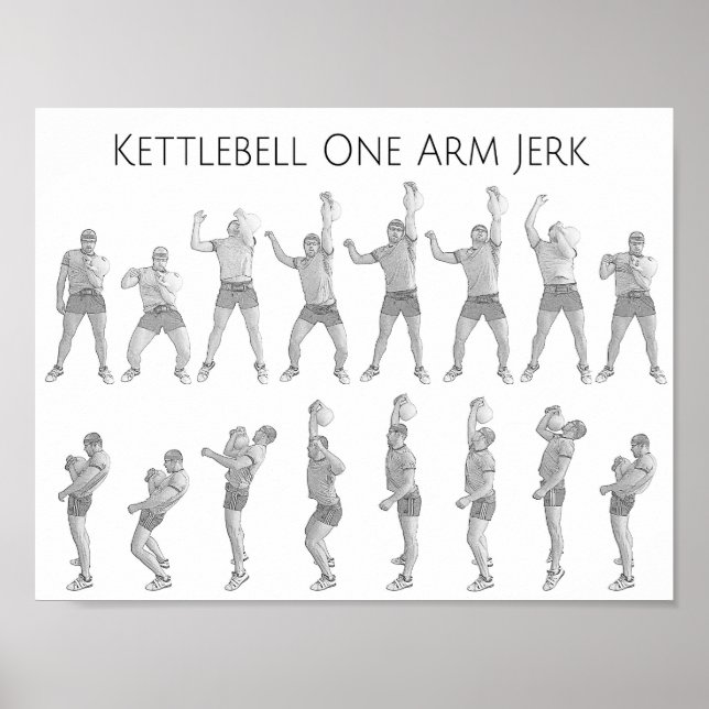 Poster Kettlebell One Arm Jerk (Devant)