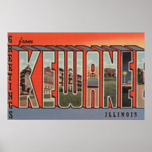 Poster Kewanee, Illinois - Scènes de grandes lettres 2