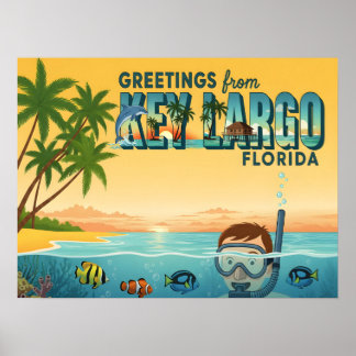 Poster Key Largo Florida – Tropical Vacation