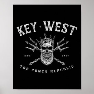 Poster Key West Floride Vintage Poseidon République Conch