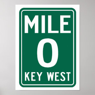 Poster Key West Mile 0, Floride États-Unis