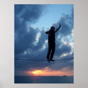 Poster Key West Tightrope Walker au coucher du soleil