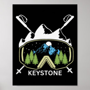 Poster Keystone Ski Resort Colorado Skiing Souvenir