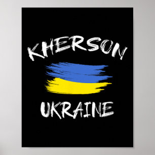 Poster Kherson Ukraine Souvenir Drapeau du pays ukrainien