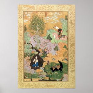 Poster Khusrau voit Shirin se baigner dans un ruisseau