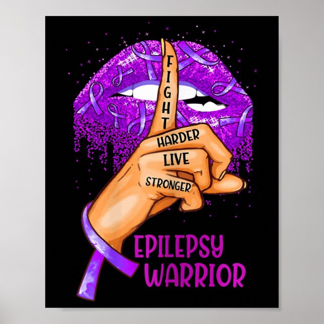 Poster Ki Support Epilepsy Awareness Costume Lips Ribbon  (Devant)