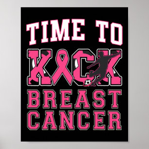 Poster Kick Cancer du Sein Sensibilisation Football Ruban