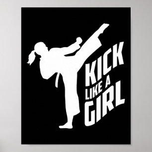 Poster Kick Like A Girl-karate Kickboxing Girl
