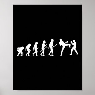 Poster Kick Mma Kickboxing Boxeur Boxe Évolution Humaine