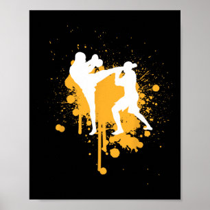 Poster Kickboxing Arts Martiaux Boxe Mma Combat Combattan
