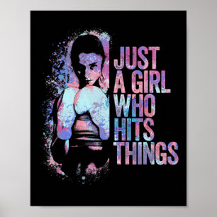 Poster Kickboxing drôle Juste une fille qui frappe des ch