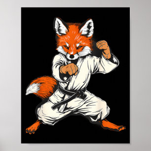 Poster Kickboxing Fox Taekwondo Karaté Mma Drôle d'Art Ma
