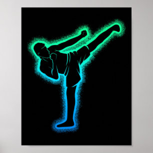 Poster Kickboxing Karaté Kickboxer Taekwondo Enfants Homm