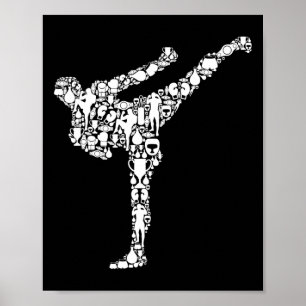 Poster Kickboxing Kickboxer Karaté Garçons Enfants Hommes