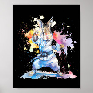 Poster Kickboxing Lapin Karaté Taekwondo Jiu-Jitsu MMA