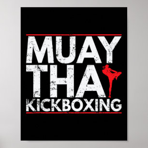 Poster Kickboxing Muay Thai Précision Et Endurance