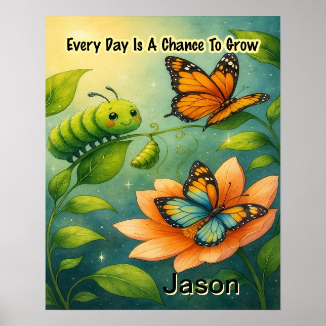 Poster Kid Affirmation: Every Day Is A chance To Grow (Devant)