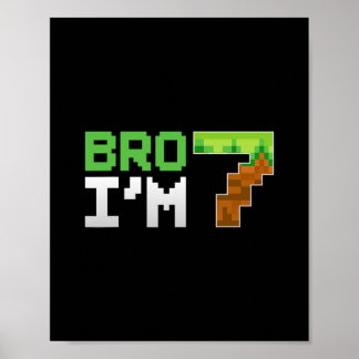 Poster Kids 7th Birthday Boy Bro I’m 7 Year Old Gamer Pix