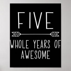 Poster Kids Fifth Birthday Boy , 5 Year Old Birthday Boy 