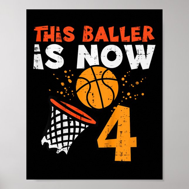 Poster Kids This Ller Is Now 4 Sketll 4th Birthday Bday B (Devant)