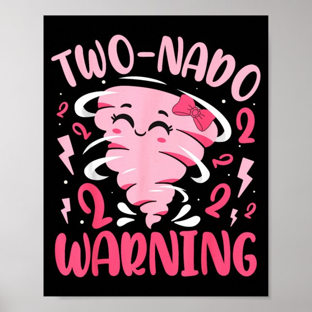 Poster Kids Two-nado Warning 2nd Birthday Nk Tornado Birt (Devant)