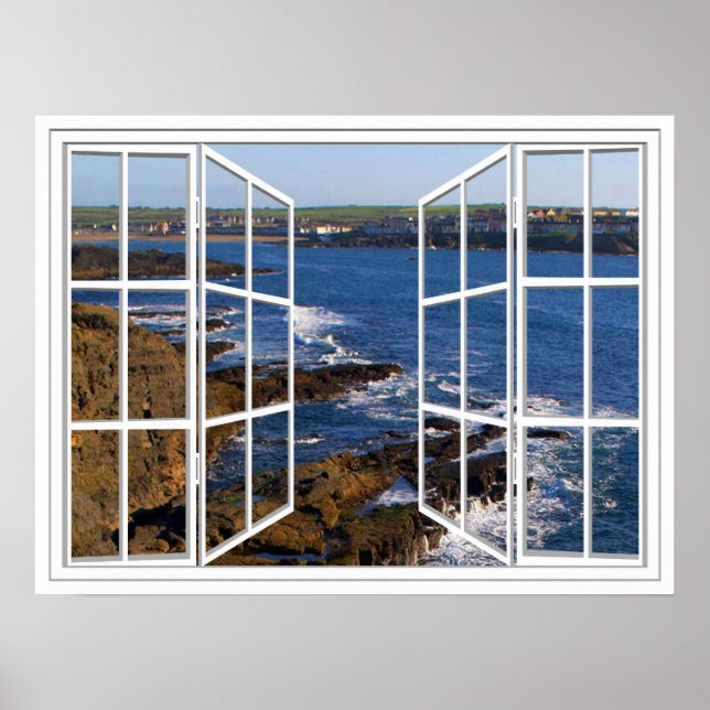 Poster Kilkee Irlande Blanc 24 Volet Ouvrir la fenêtre Po (Devant)