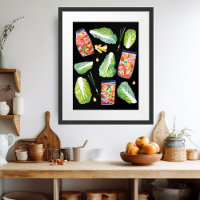 Kimchi Ingrédients Aquarelle épicée Art