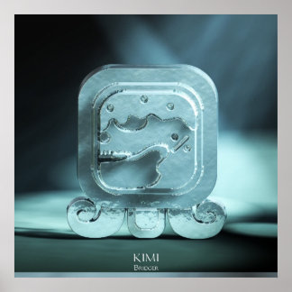 Poster kimi, worldbridger. Mayan Kin. Tzolkin. Enlazador