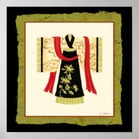 Kimono japonais traditionnel avec imprimé floral