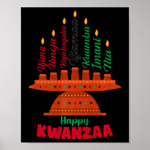 Poster Kinara Sept Bougies Principes De Kwanzaa Happy K