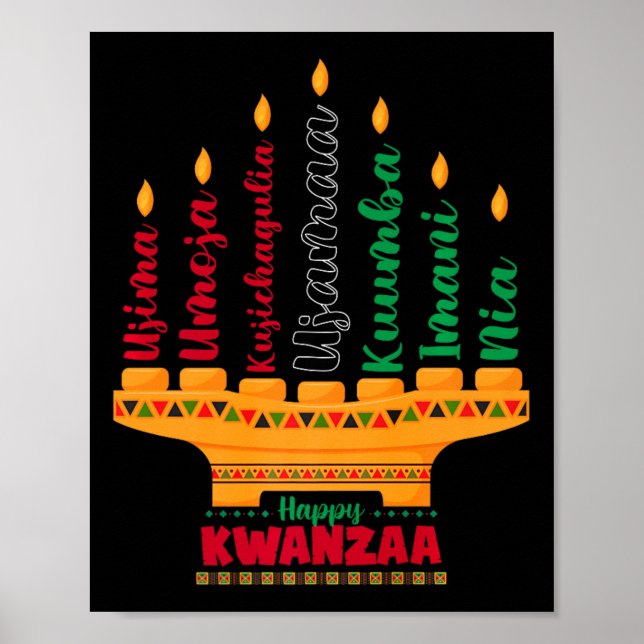 Poster Kinara Sept Bougies Principes De Kwanzaa Happy K (Devant)