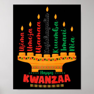 Poster Kinara Sept Bougies Principes De Kwanzaa Happy K