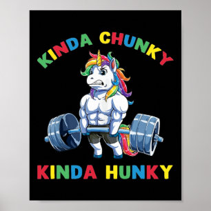 Poster Kinda Chunky Kinda Hunky Weighlifting Bodybuilding