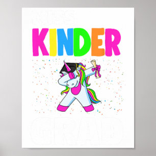 Poster Kinder Grad jardin d'enfants Diplôme Unicorn