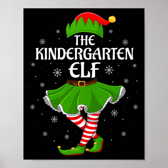 Poster Kindergarten Elf Christmas Family Girls Women Elf  (Devant)