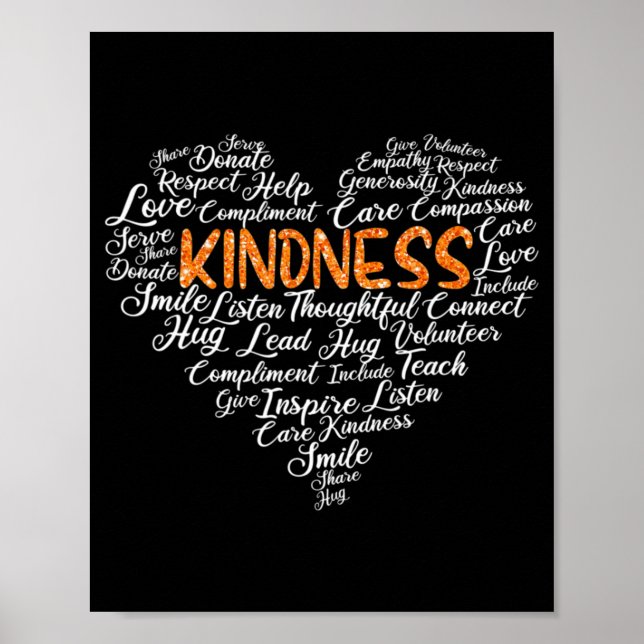 Poster Kindness Heart World Kindness Day Be Kind Teacher (Devant)