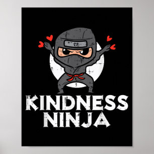 Poster Kindness Ninja Funny Kids Anti Bullying Day Orange