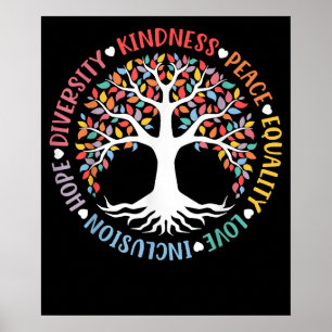 Poster Kindness Paix Égalité Amour Inclusion Diversité