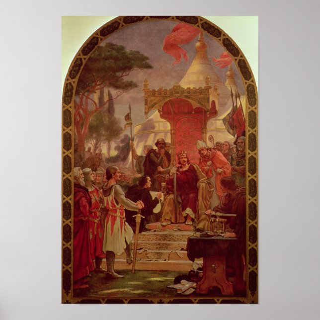 Poster King John Granting the Magna Carta en 1215, 1900 (Devant)