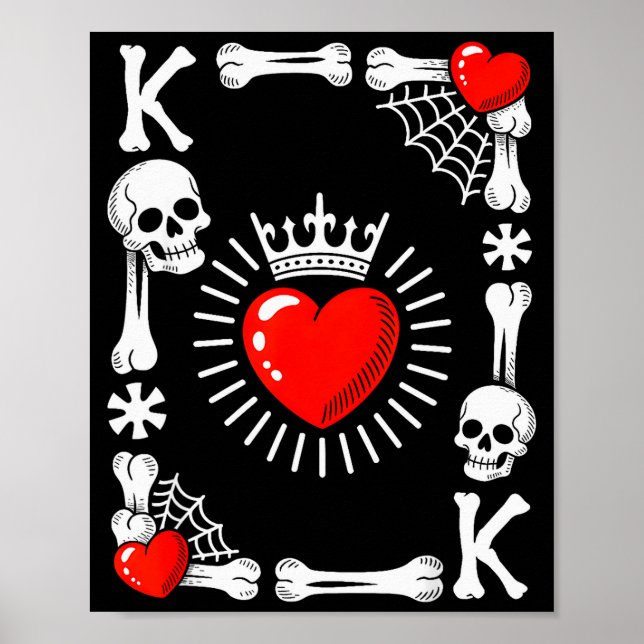 Poster King Of Hearts Card Costume Funny Halloween King O (Devant)