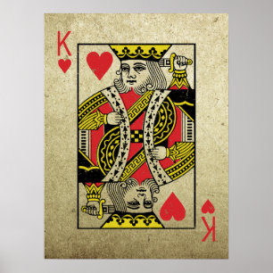 Poster King of Hearts Style Vintage Jouer des cartes