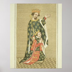 Poster King Richard II (1367-1400) avec son père Edward